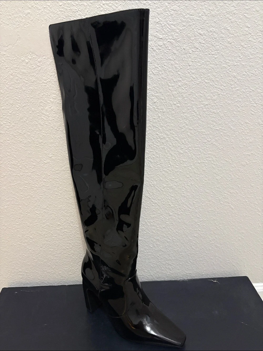 Black Patent Over-the-Knee Boots
